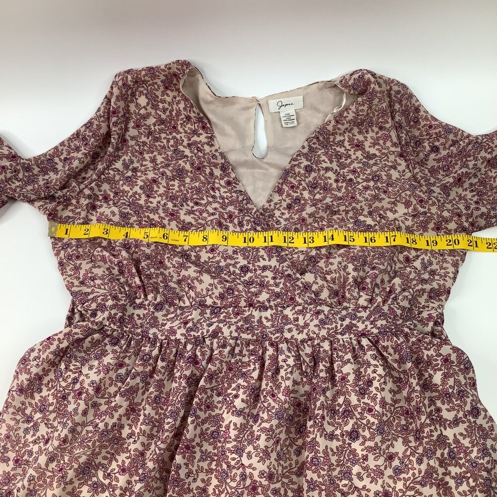 Japna Floral Boho Mini Dress XL Long Sleeve Tie Back Casual to Party Peasant - Picture 4 of 4